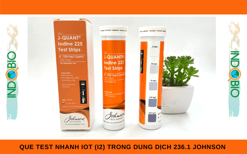 test thử nhanh iot i2 trong dung dịch khử trùng 0-225 ppm chỉ trong 3 bước với que test nhanh iot 236.1 johnson-Anh